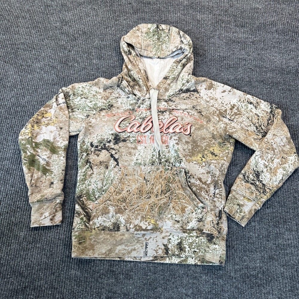 Cabelas Zonz Western‎ Hoodie Small Camo Graphic Pullover Fleece